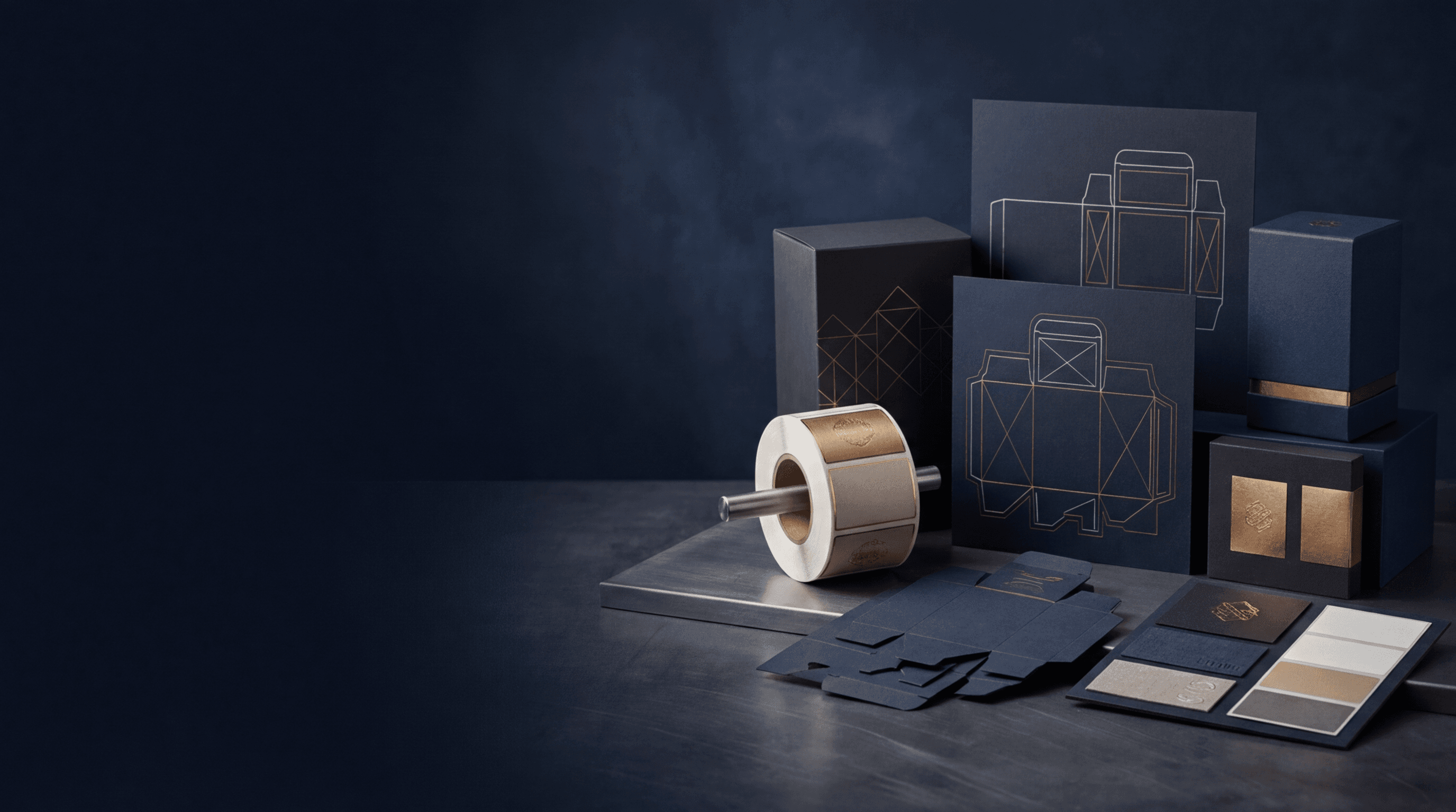 Packaging and label production background